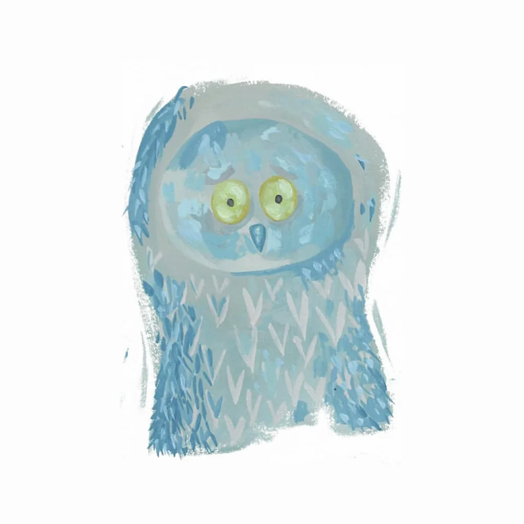 Beeld bij ‘Owl made whit gouache’