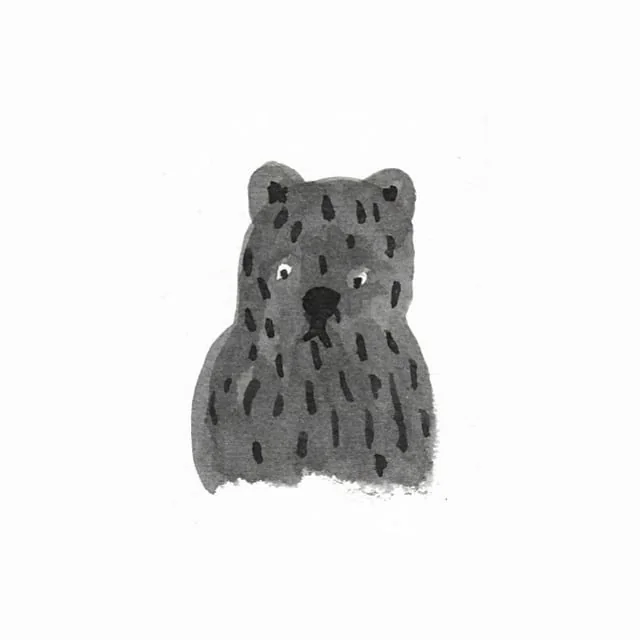 Beeld bij ‘Simple bear made whit black ink.’