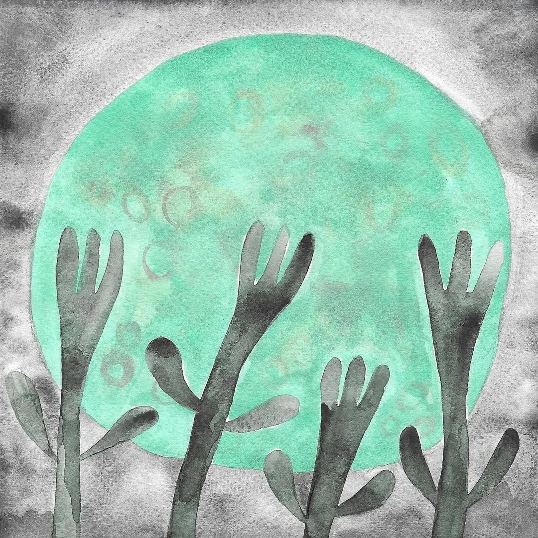 Beeld bij ‘Flowers and the moon ..’