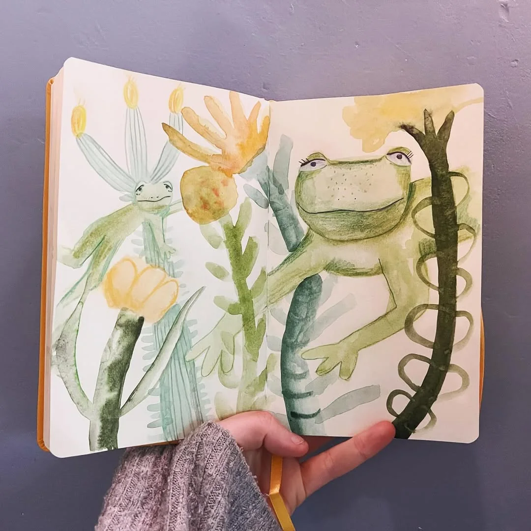 Beeld bij ‘Lose frogs in my sketchbook 🐸’