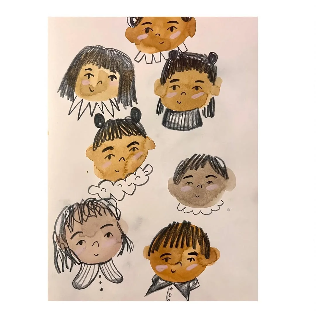 Beeld bij ‘Faces in sketchbook ..’