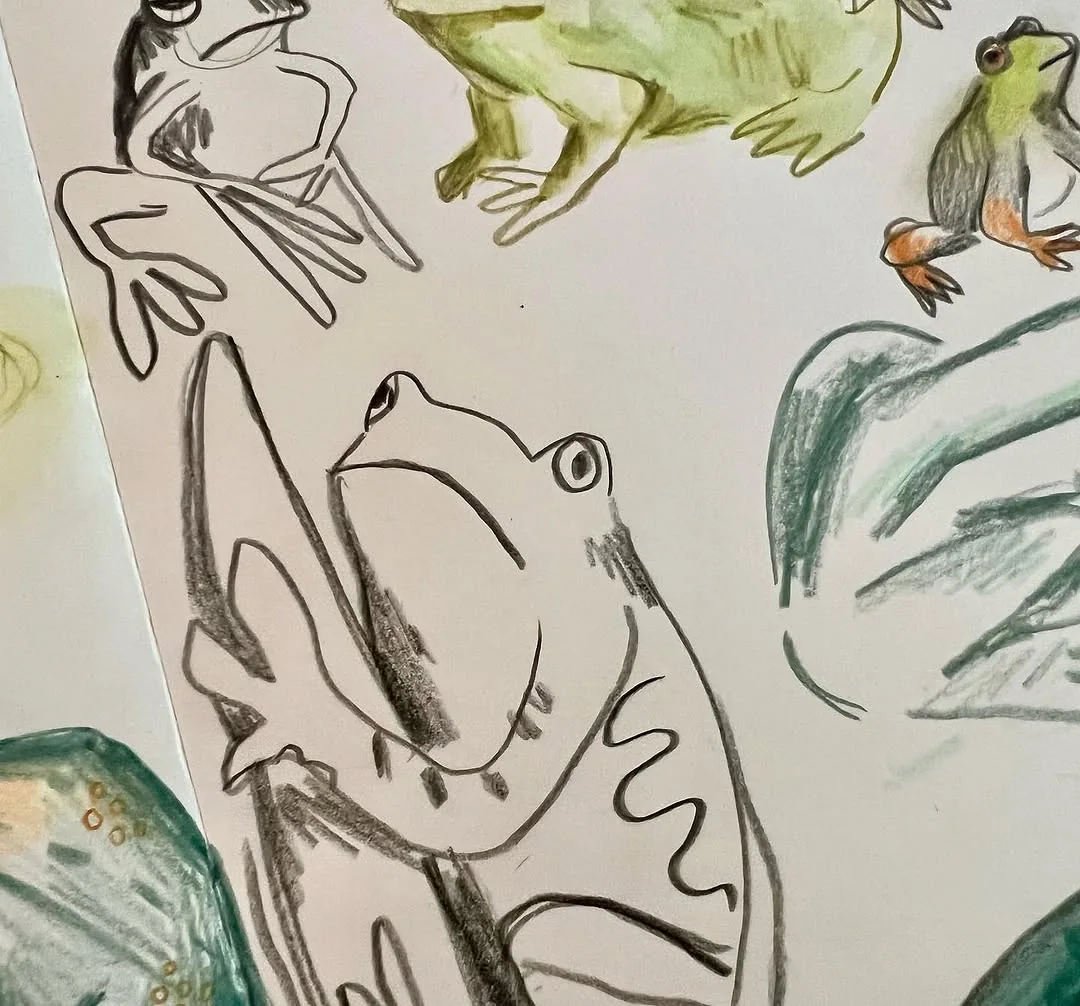 Beeld 3 van 5 bij ‘Just wrapped up an awesome Patreon lesson with @emmacarlisle_ 🎨🐸 Spent 1 to 5 minutes on frog…’
