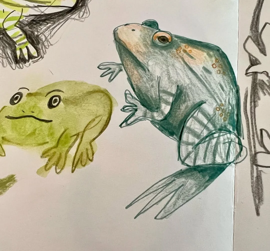 Beeld 5 van 5 bij ‘Just wrapped up an awesome Patreon lesson with @emmacarlisle_ 🎨🐸 Spent 1 to 5 minutes on frog…’