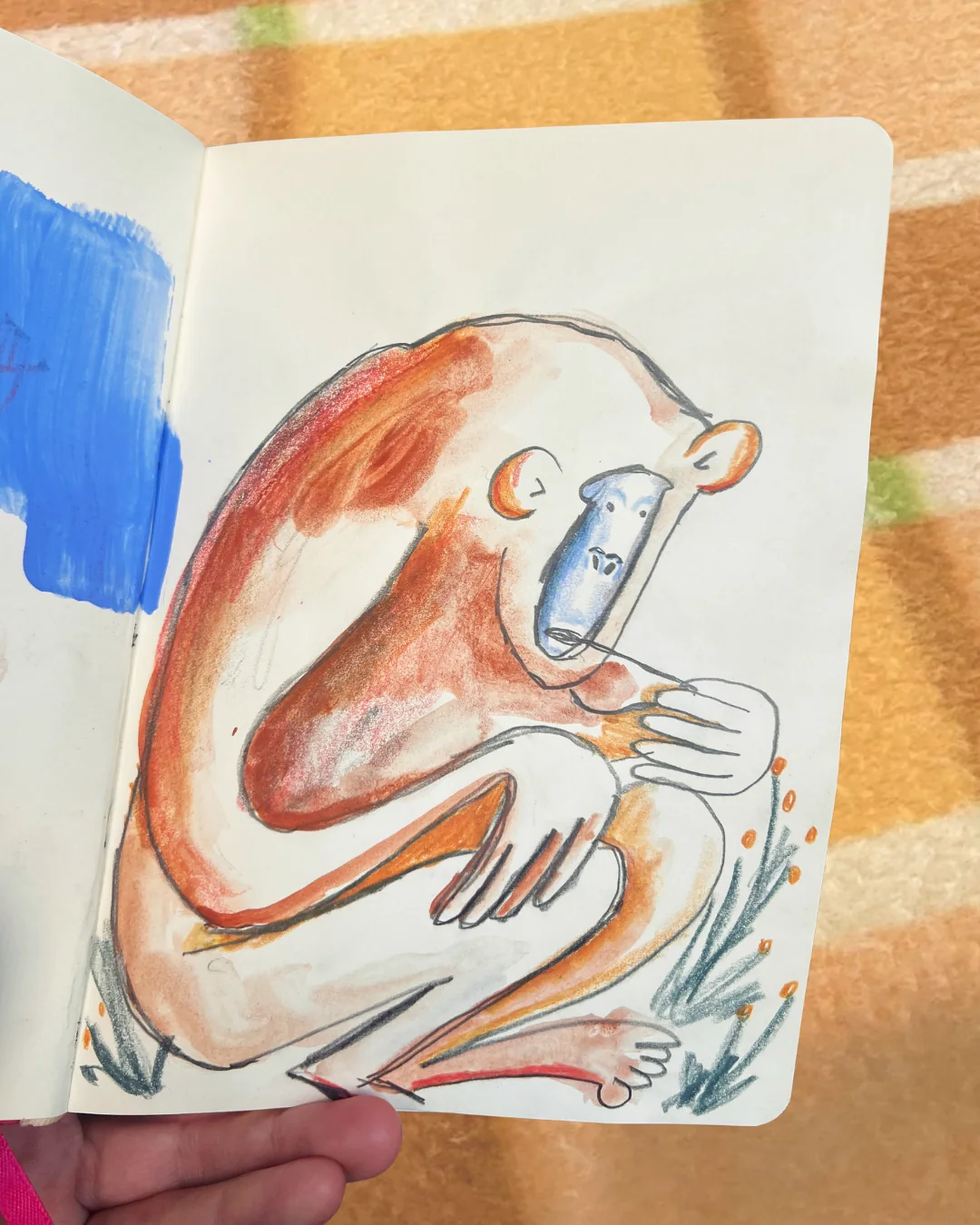 Beeld bij ‘This little monkey ended up in my sketchbook as a warm-up drawing.’